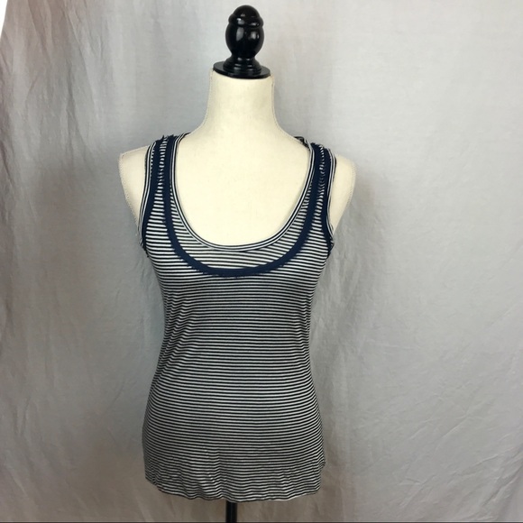 EUC Navy/White Striped Dual-Layer Tank - Picture 5 of 6